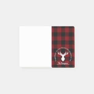 Post-it® Vérification de buffle rouge et noir personnalisée
