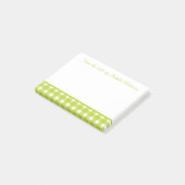 Post-it® Vérifications Carreaux Gingham Vert et Blanc (Incliné)