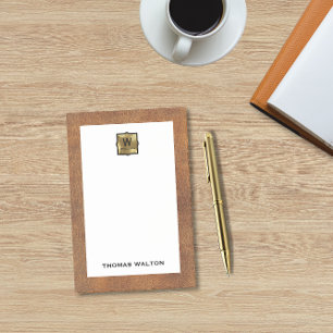 Post-it® Véritable aspect cuir Monogramme Nom
