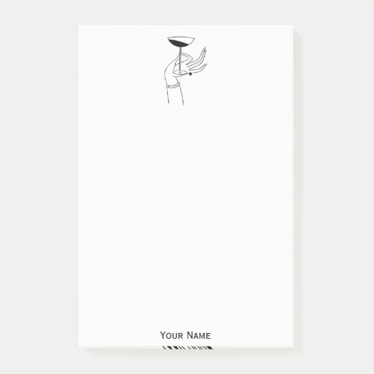 Post-it® Verre de champagne de la main de la dame Art déco (Devant)