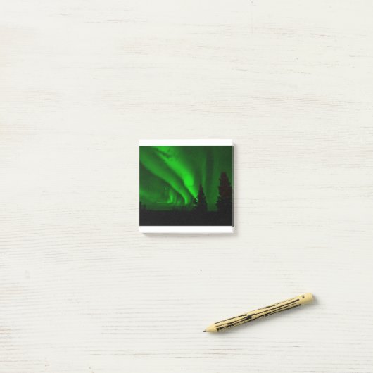 Post-it® vert aurora-boréale (Sur un bureau)