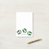 Post-it® vert blanc couleurs de l'équipe volleyballs w nom  (Sur un bureau)