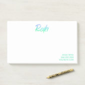 Post-it® Vert bleu et turquoise de Reiki de *~* iridescents (Sur un bureau)