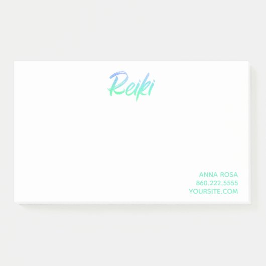 Post-it® Vert bleu et turquoise de Reiki de *~* iridescents (Devant)