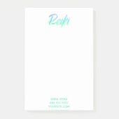 Post-it® Vert bleu iridescent et turquoise de Reiki de *~* (Devant)