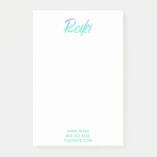 Post-it® Vert bleu iridescent et turquoise de Reiki de *~* (Devant)