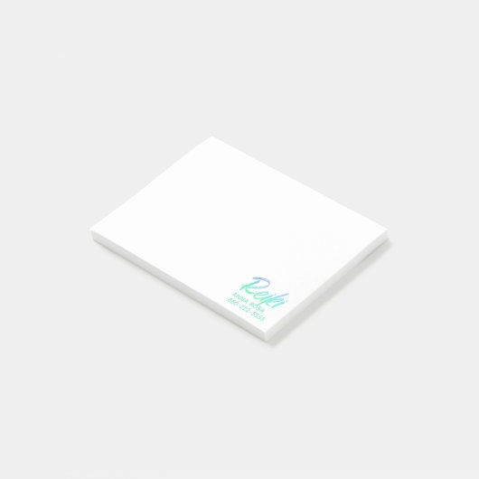 Post-it® Vert-bleu iridescent et turquoise de Reiki de *~* (Incliné)