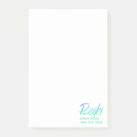 Post-it® Vert-bleu iridescent et turquoise Reiki de *~* (Devant)