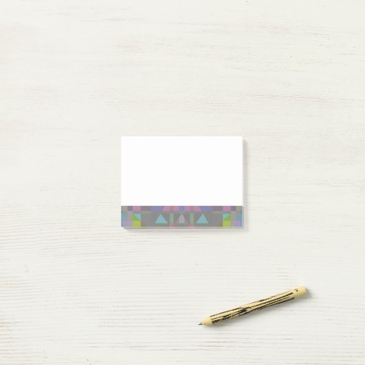 Post-it® Vert bleu violet géométrique (Sur un bureau)