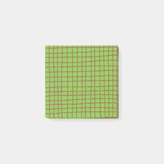 Post-it® Vert et Brown chèque Motif élégant (Devant)