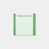 Post-it® Vert foncé et vert clair Grandes/Lignes Motif (Devant)