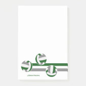 Post-it® vert gris volleyballs rayures nom du joueur (Devant)