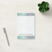Post-it® Vert Menthe Violet Serpent Pailleté Or (Bureau)