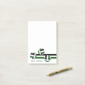 Post-it® vert noir volleyballs rayures nom de l'entraîneur (Sur un bureau)