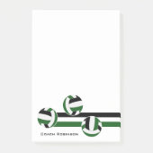 Post-it® vert noir volleyballs rayures nom de l'entraîneur (Devant)