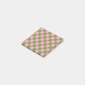 Post-it® Vert rose À damiers En vichy Motif (Incliné)