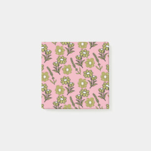Post-it® Vert rose rétro Y2K Funky Hippie Flower Motif