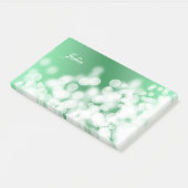 Post-it® Vert texture.text de style de Bokeh (Incliné)