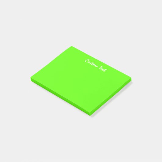 Post-it® Vert vibrant fait sur commande blanc des textes | (Incliné)