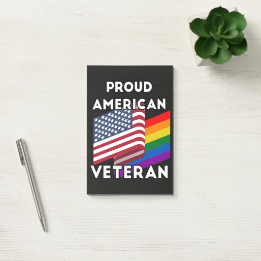 Post-it® Vétérans LGBT - Drapeau Américain (Bureau)