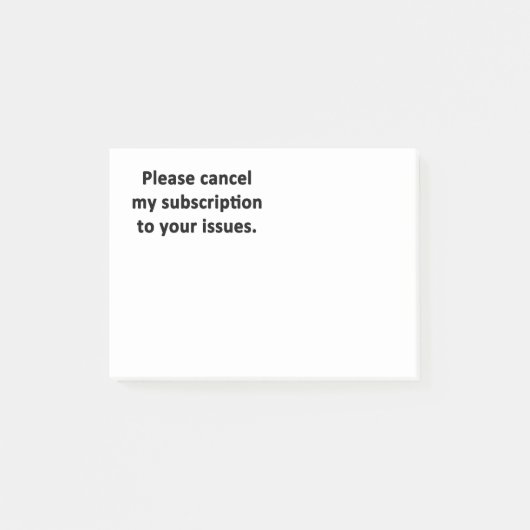 Post-it® Veuillez décommander mon abonnement à vos (Devant)