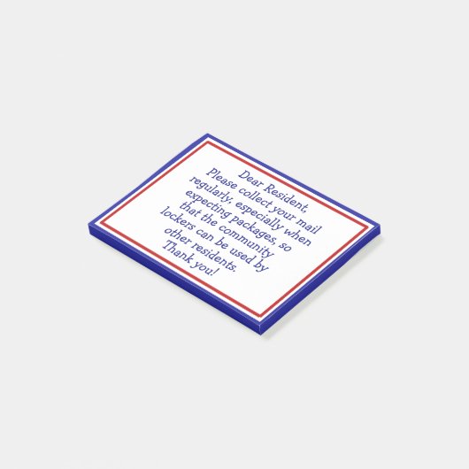 Post-it® Veuillez obtenir votre courrier (Incliné)