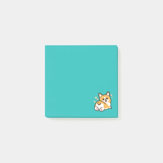 Post-it® Vibes Corgi Butt et Nap - Joli chien couché (Devant)