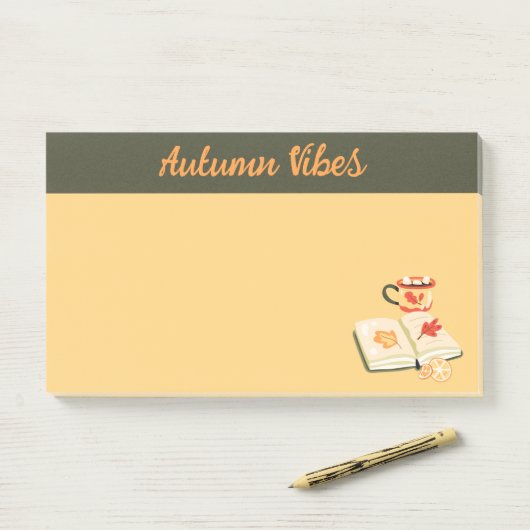 Post-it® Vibes d'automne cosy Post-it Notes (Sur un bureau)