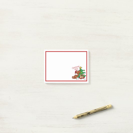 Post-it® Vibes de Noël Dachshund Dog Post-It Notes (Sur un bureau)