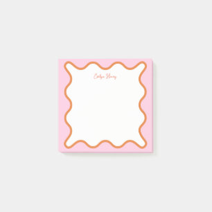 Post-it® Vibrant Colorful Orange Rose Wavy Zigzag Bordure