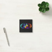 Post-it® Vibrant infinity with rainbow butterfly on black (Bureau)