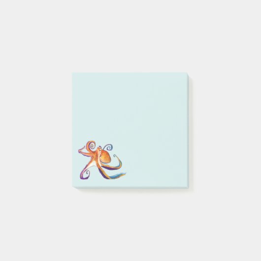 Post-it® vie marine d'octopus aquarelle (Devant)