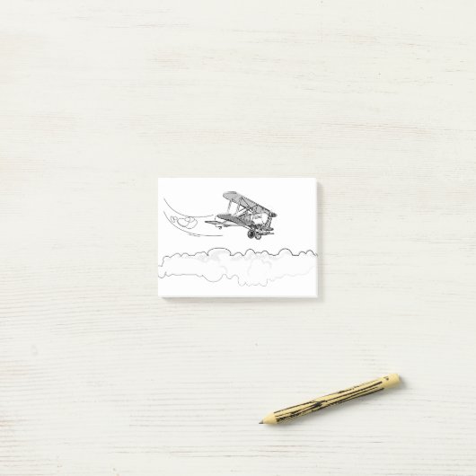 Post-it® Vieil avion (Sur un bureau)