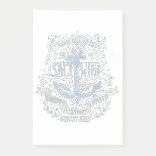 Post-it® Vieille affiche d'Ancre de marin (Devant)