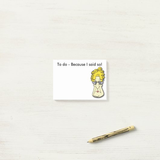 Post-it® Vielle Dame En Colère - Parce Que Je L'Ai Dit ! Pu (Sur un bureau)