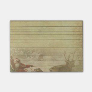 Post-it® Vieux Monde Père Noël, Sleigh et bloc-notes