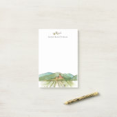 Post-it® Vignoble d'aquarelle (Sur un bureau)