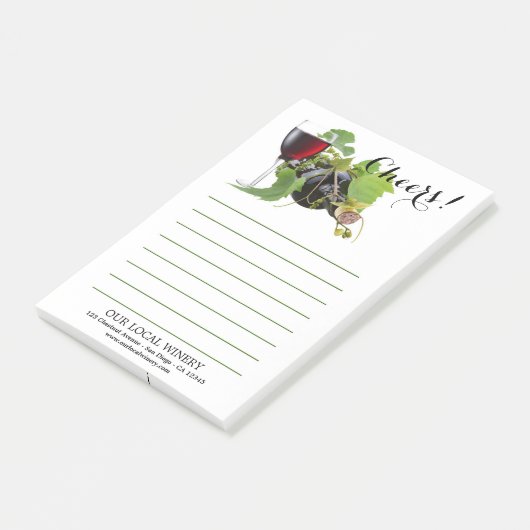 Post-it® Vignobles rouges modernes Notes post-it (Incliné)