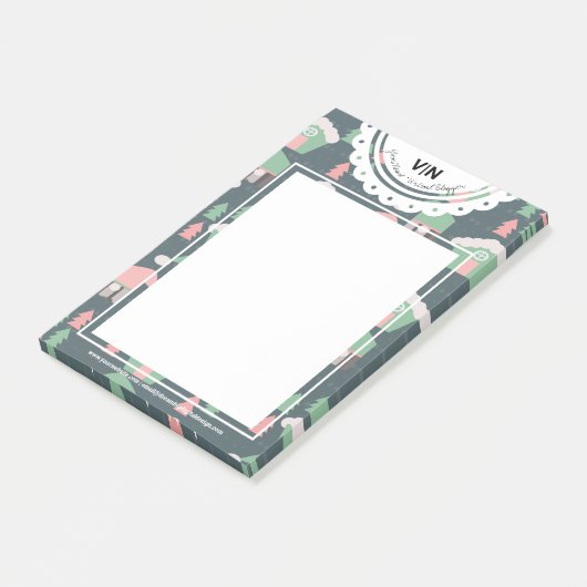 Post-it® Village de Noël Gnome Lace Affaires initiales (Incliné)