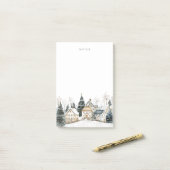 Post-it® Village de Noël Pittoresque neige (Sur un bureau)