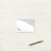 Post-it® Village d'hiver de neige personnalisé (Sur un bureau)