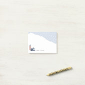 Post-it® Village d'hiver de neige personnalisé (Sur un bureau)