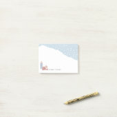 Post-it® Village d'hiver de neige personnalisé (Sur un bureau)