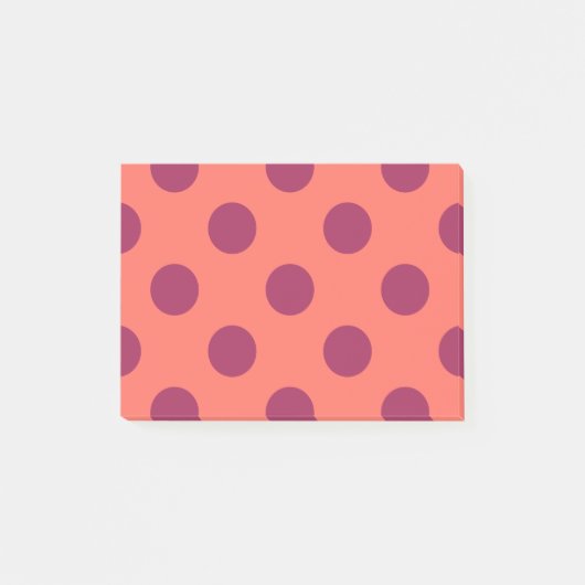Post-it® Vin rouge et corail vivant pois (Devant)