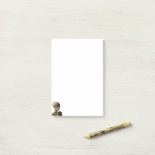 Post-it® Vincent van Gogh - Crâne avec cigarette brûlante (Sur un bureau)