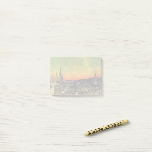 Post-it® Vincent Van Gogh Paysage de Moonlit (Sur un bureau)