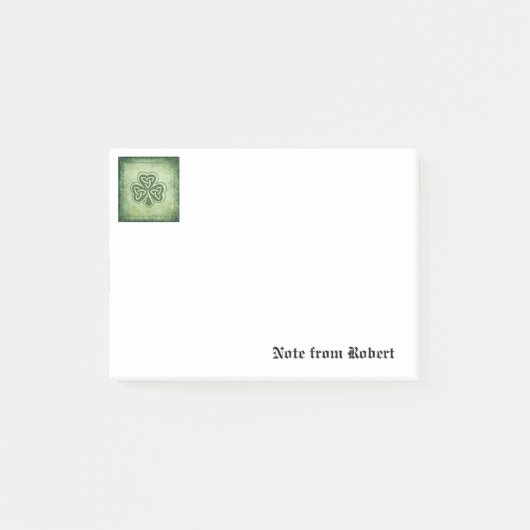 Post-it® Vintage grundge shamrock irlandais tendance (Devant)