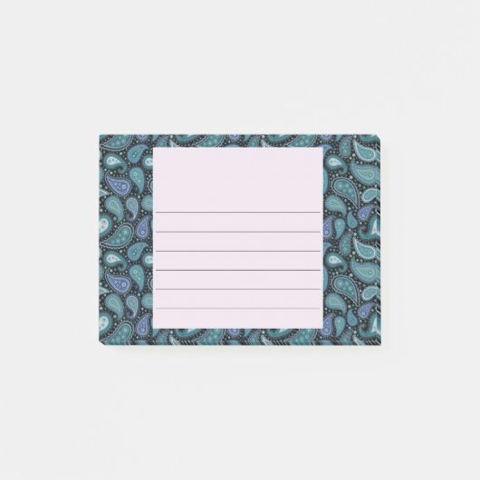 Post-it® Vintage Paisley Blue Floral Turquoise (Devant)