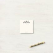 Post-it® Vintage Peacocks Monogram Ivory BG (Sur un bureau)