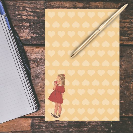 Post-it® Vintage petite fille rouge robe pomme